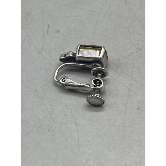 Mariana dangle drop twist earrings rectangle purple handmade crystal READ NEW - Picture 5 of 5